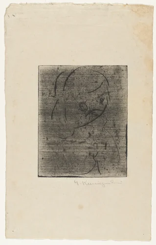 Bust of a Woman, Head Inclined to the Right by Yasuo Kuniyoshi, print, 1916