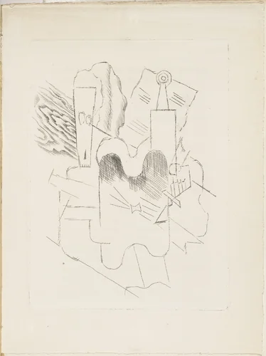 Still Life with Skull (Nature morte au crâne) from Le Siège de Jérusalem: Grande tentation céleste de Saint Matorel by Pablo Picasso, illustrated book, 1913