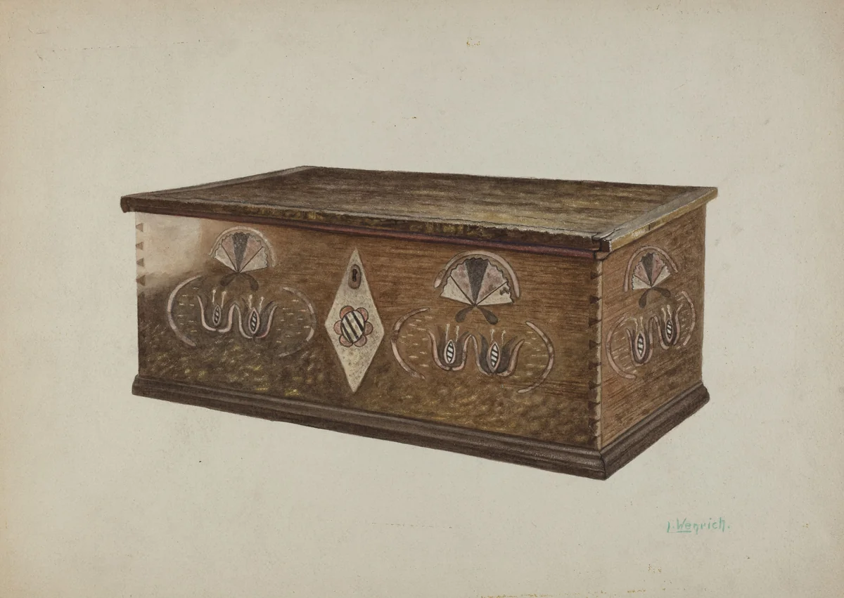 Pa. German Chest by Luther Wenrich, index of american design, 1935-1942