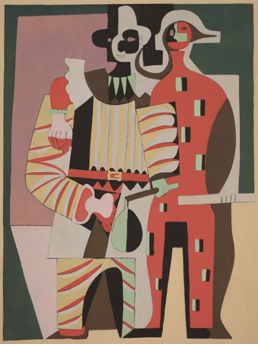 Pierrot and Harlequin by Pablo Picasso, print, 1920
