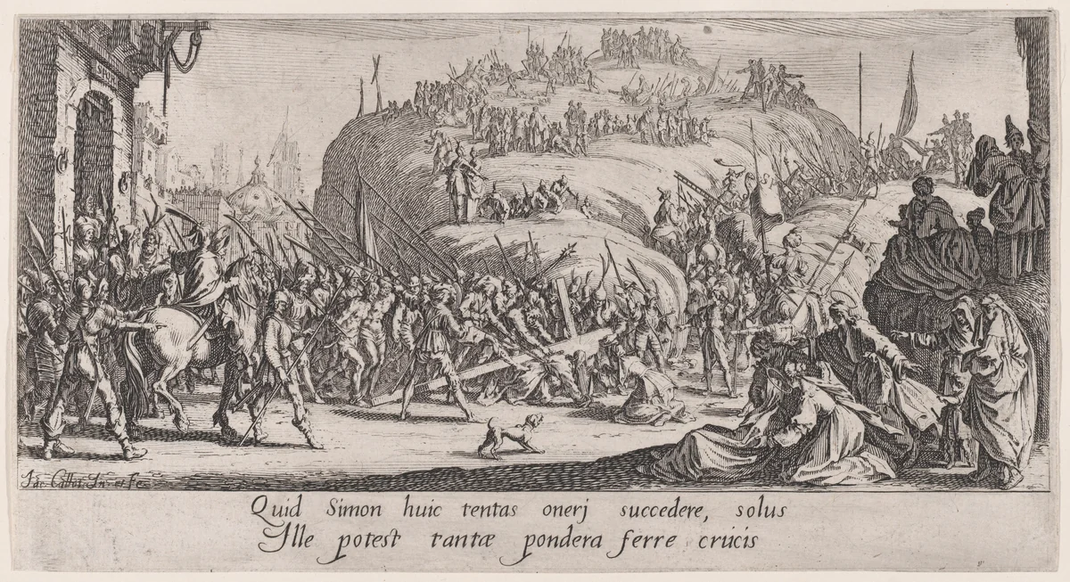 Le Portement de Croix (Christ Carrying the Cross), from "La Grande Passion" (The Large Passion) by Jacques Callot, print, 1618-1630