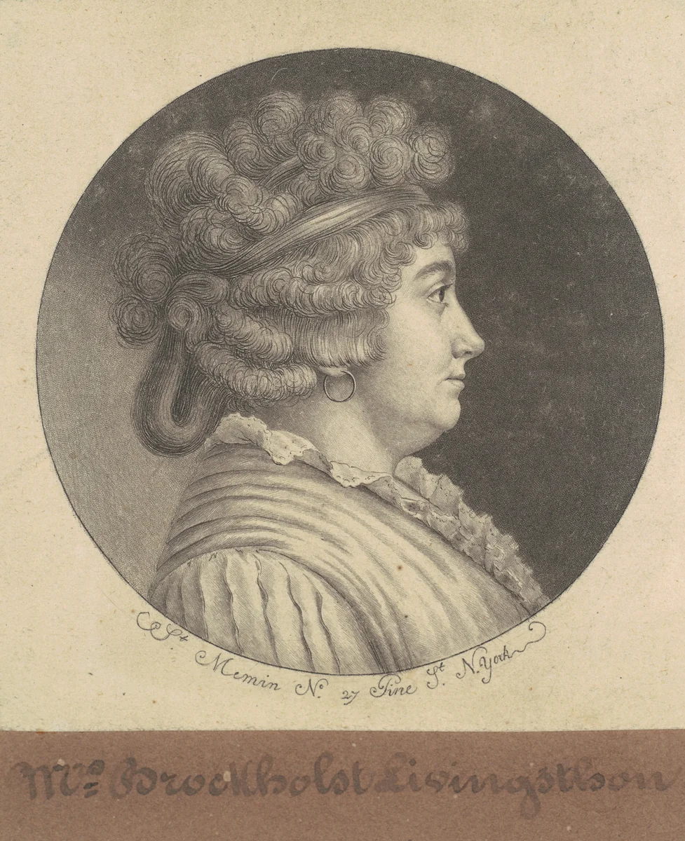 Catherine Keteltas Livingston by Charles B. J. Févret de Saint-Mémin, print, 1797-1798