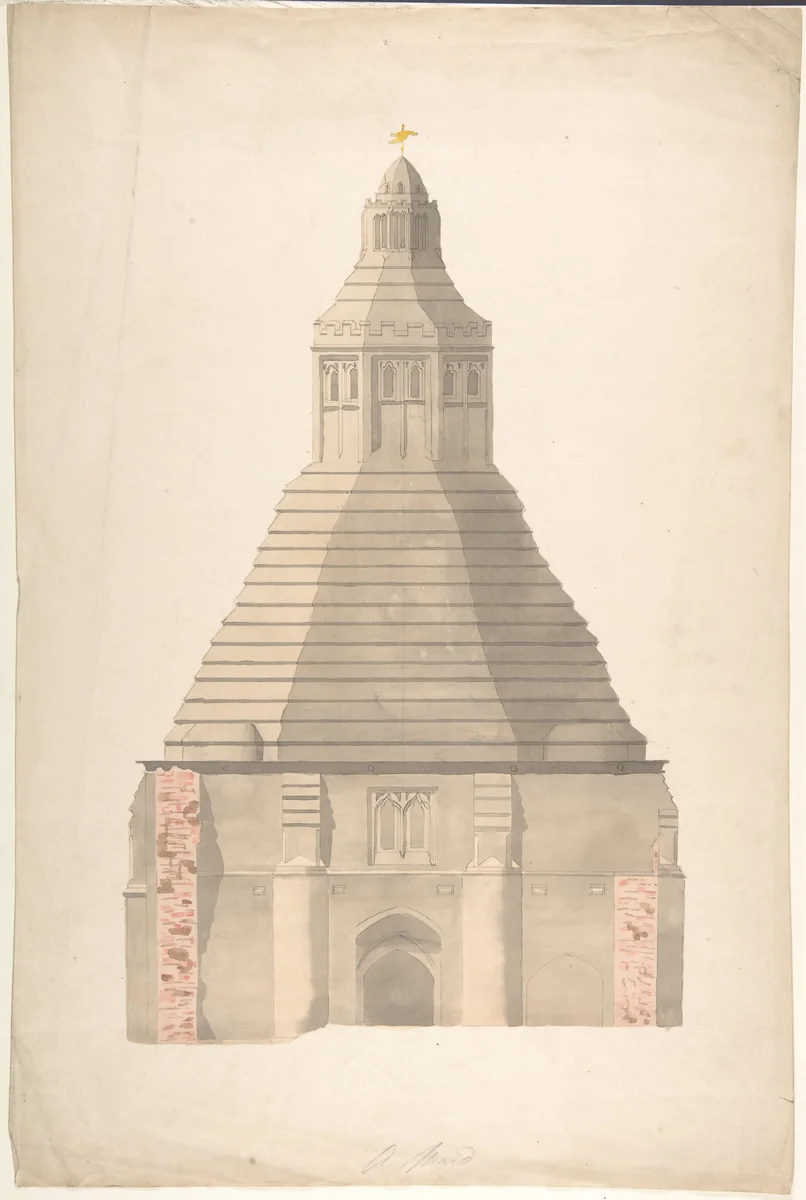 The Abbot's Kitchen, Glastonbury Abbey by anonymous, drawing, 1800-1900