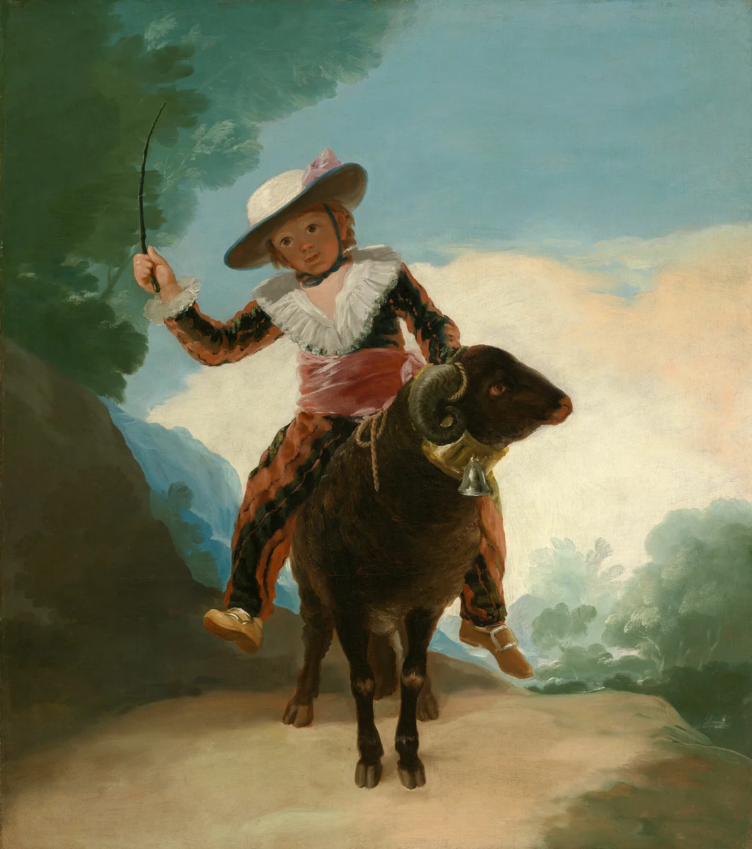 Boy on a Ram by Francisco José de Goya y Lucientes, painting, 1786-1787