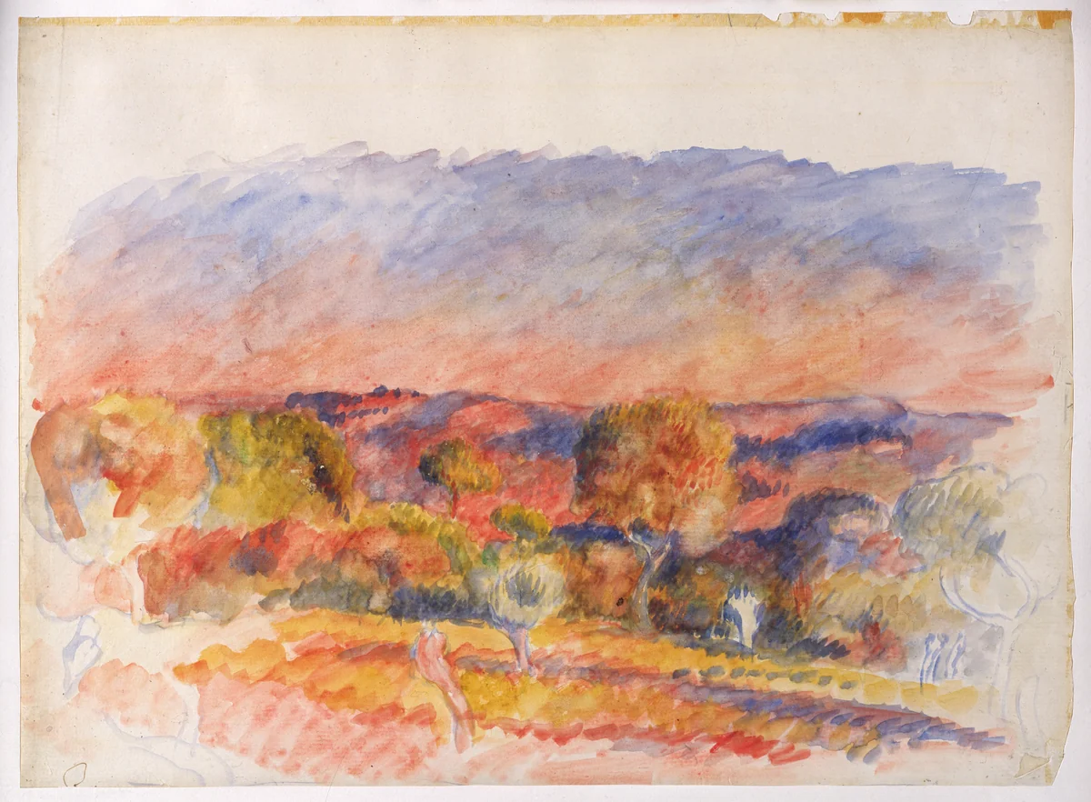 Landscape by Auguste Renoir, drawing, 1889