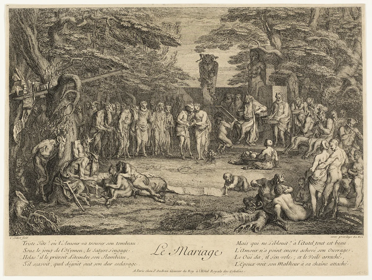 Marriage by Claude Gillot, print, 1693-1722
