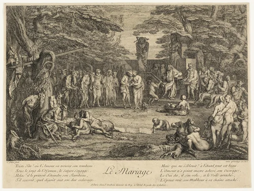 Marriage by Claude Gillot, print, 1693-1722