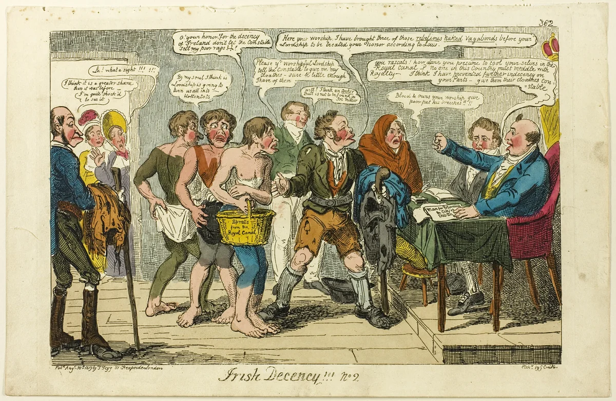 Irish Decency ! ! ! no. 2 by George Cruikshank, print, 1819