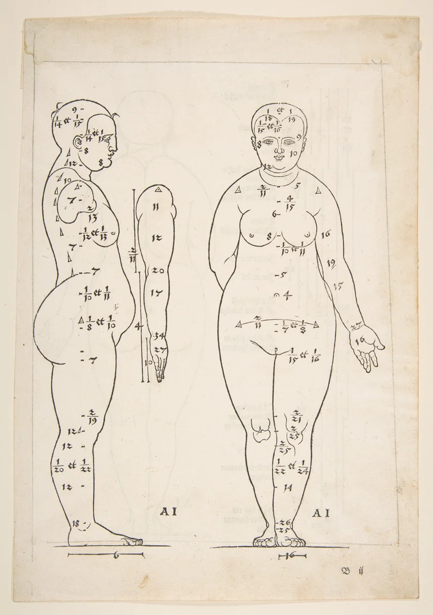 Illustration from Dürer's "Vier Bucher von Menslicher Proportion" by Albrecht Dürer, print, 1528