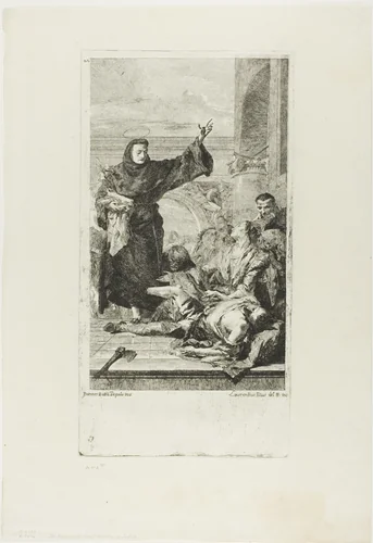 The Miracle of St. Anthony of Padua by Lorenzo Tiepolo, print, 1758-1760