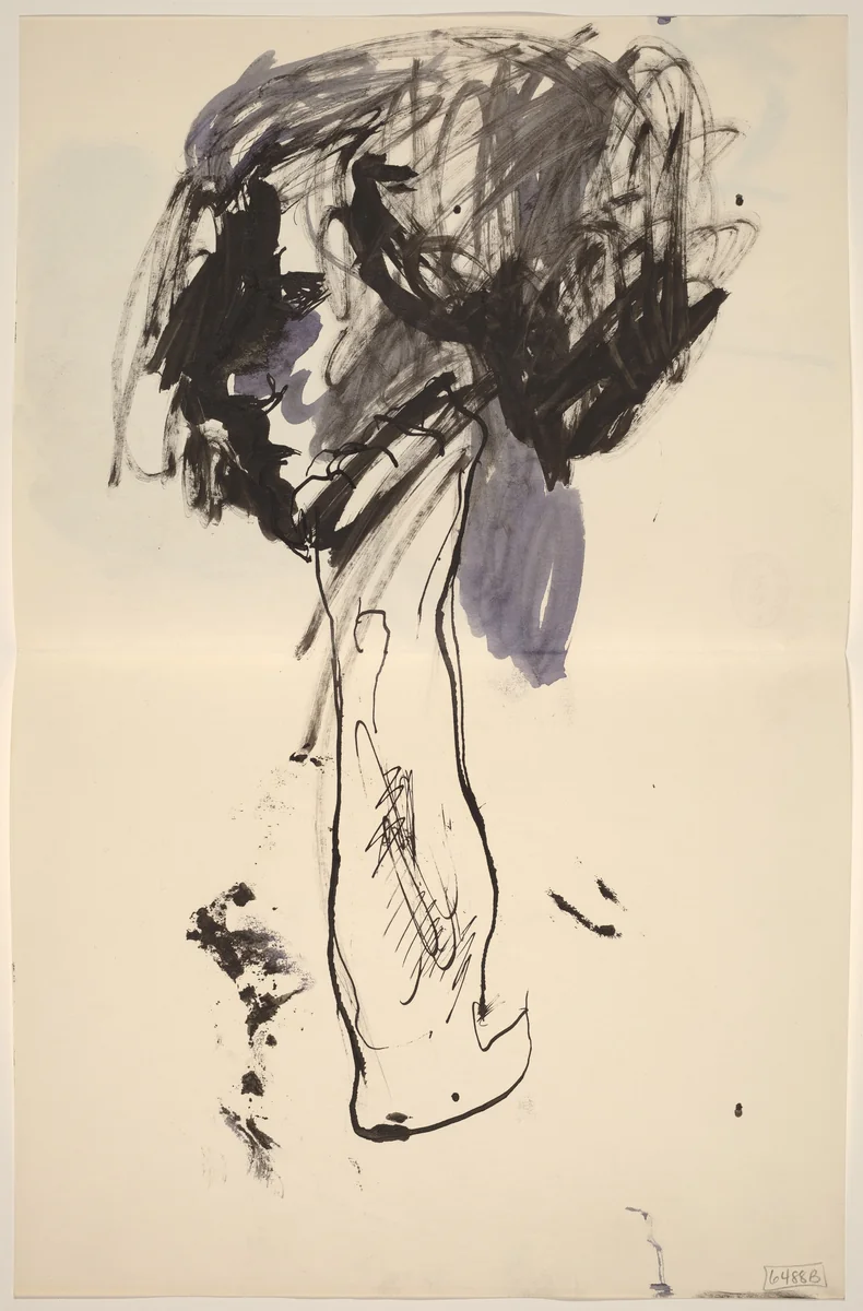 Untitled [profile of a woman] [verso] by Richard Diebenkorn, drawing, 1955-1967