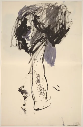Untitled [profile of a woman] [verso] by Richard Diebenkorn, drawing, 1955-1967