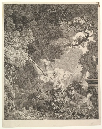 Les Hazards heureux de l'Escarpolette (The Swing) by Jean Honoré Fragonard, print, 1745-1806