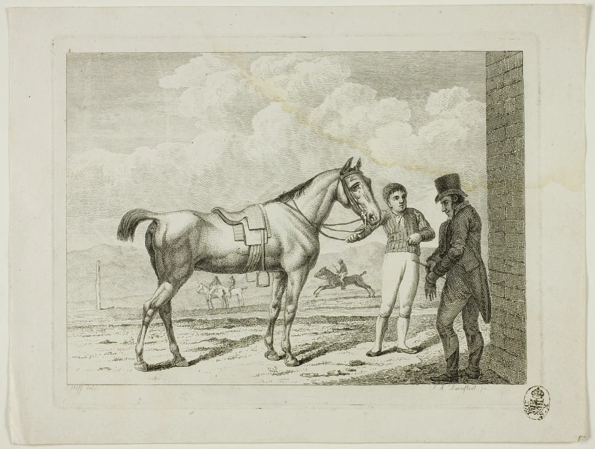 Riding School and Horses by Johann Adolph Darnstedt, print, 1806