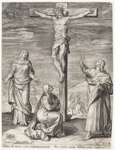 Kruisiging van Christus by anonymous, print, 1636-1679