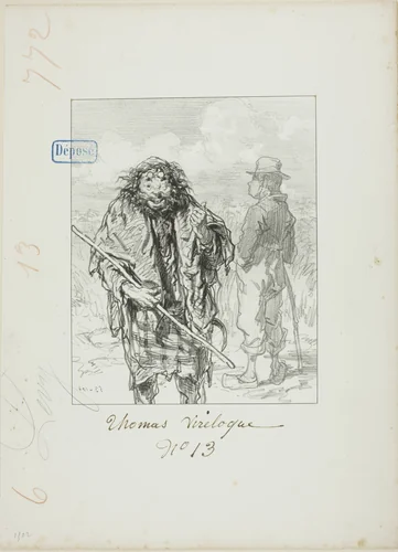 Les Propos de Thomas Vireloque: Matthew has only this in his favor by Paul Gavarni, print, 1853