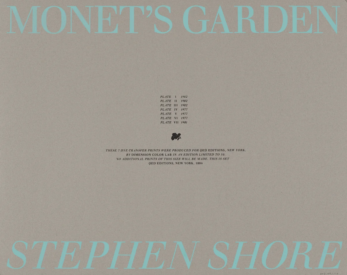 Monet's Garden by Stephen Shore, portfolio, 1984