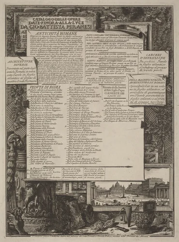 Catalogo delle Opere by Giovanni Battista Piranesi, print, 1720-1778