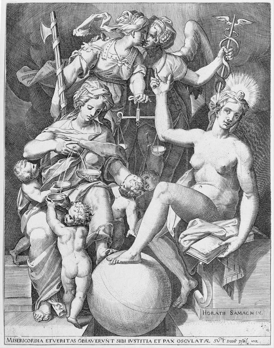 Allegory of the Psalm of David by Agostino Carracci, print, 1579