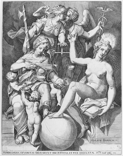 Allegory of the Psalm of David by Agostino Carracci, print, 1579