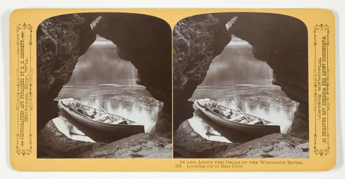Looking out of Bass Cove, No. 238 from the series "In and About the Dells of the Wisconsin River" by Henry Hamilton Bennett, photograph, 1870-1908