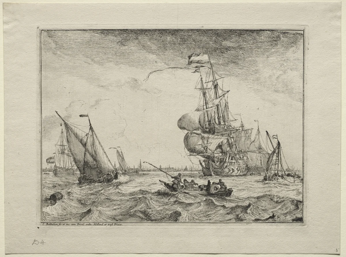 Ships Under Full Sail by Ludolf Backhuysen, other, 1701