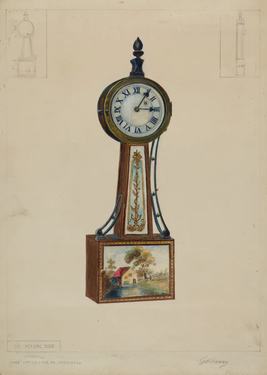 Wall Clock by Thomas Holloway, index of american design, 1936
