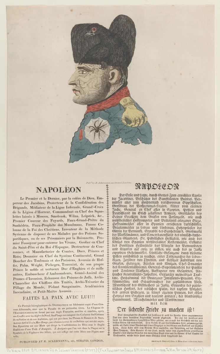 Napoleon by Thomas Rowlandson, print, 1814