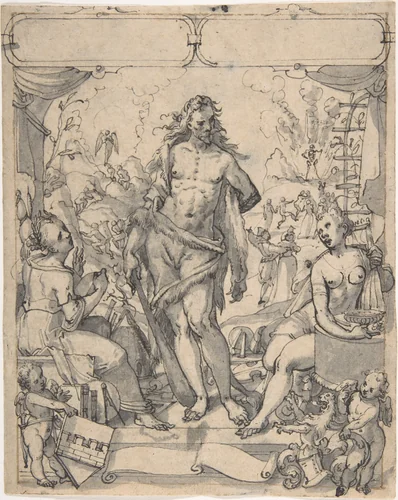 Study for a Stained-Glass Window by Christoph Murer, drawing, 1570-1614