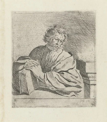 Evangelist Lucas by anonymous, print, 1671-1673