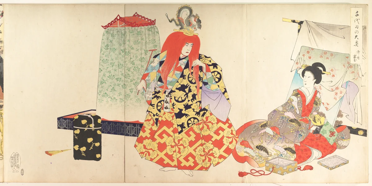 Chiyoda Castle (Album of Women) by Yōshū Chikanobu (楊洲周延), print, 1895