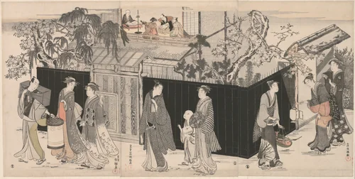Returning from a Poetry Gathering by Kubo Shunman (窪俊満), print, 1780-1794