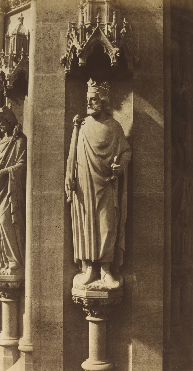 Statue of Clovis, Church of Sainte-Clotilde, Paris by Charles Marville, photograph, 1856