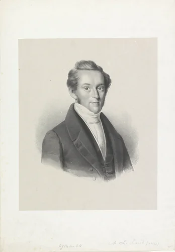 Portret van Axel Lourents Land by anonymous, print, 1822-1845