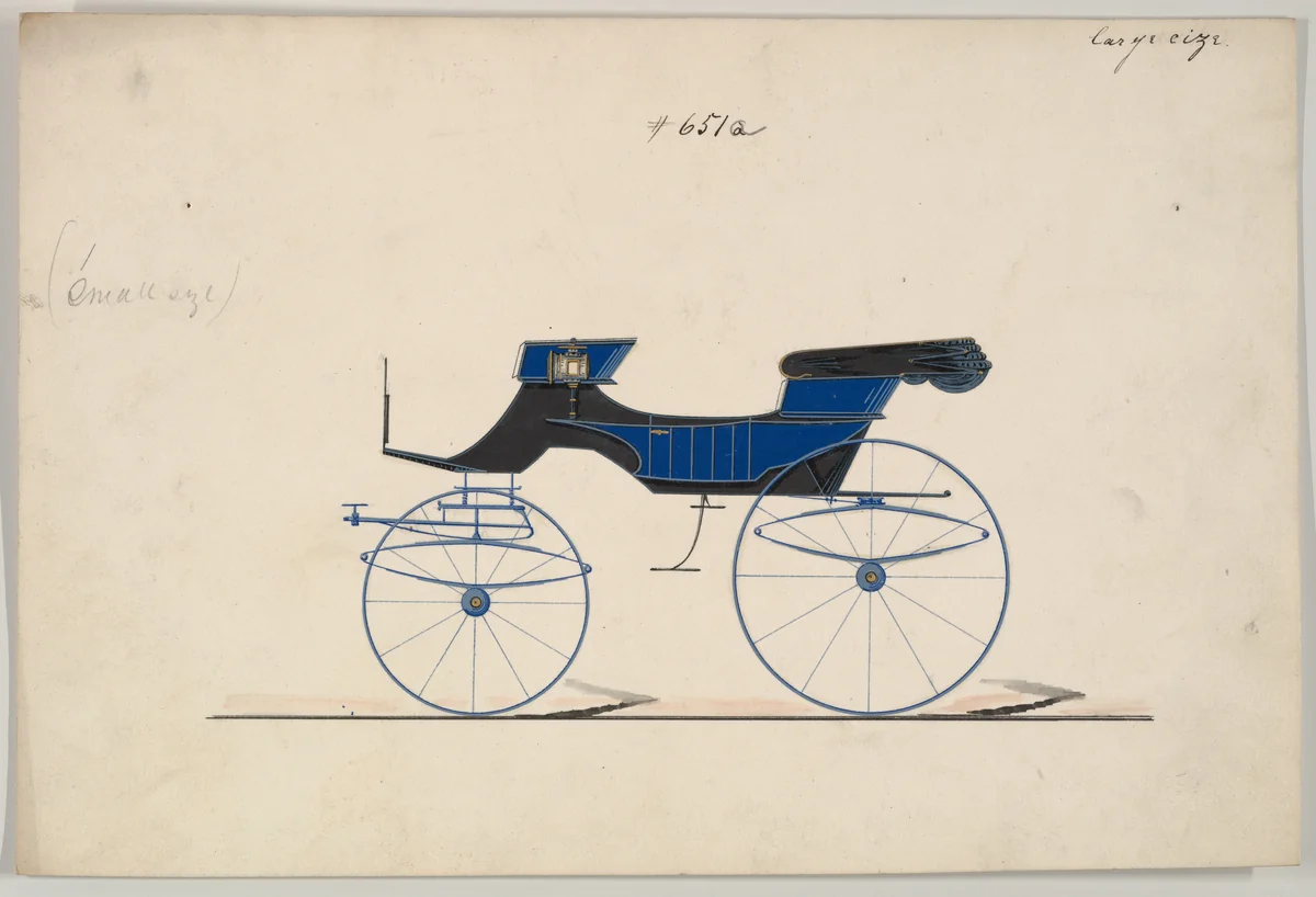 Design for Phaeton, no. 651a by Brewster & Co., drawing, 1850-1874
