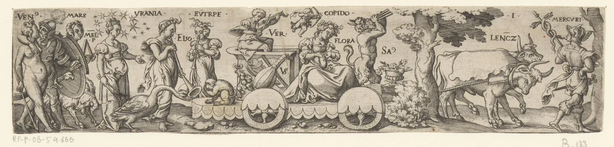 Triomftocht van de lente by Unknown, print, 1524-1562
