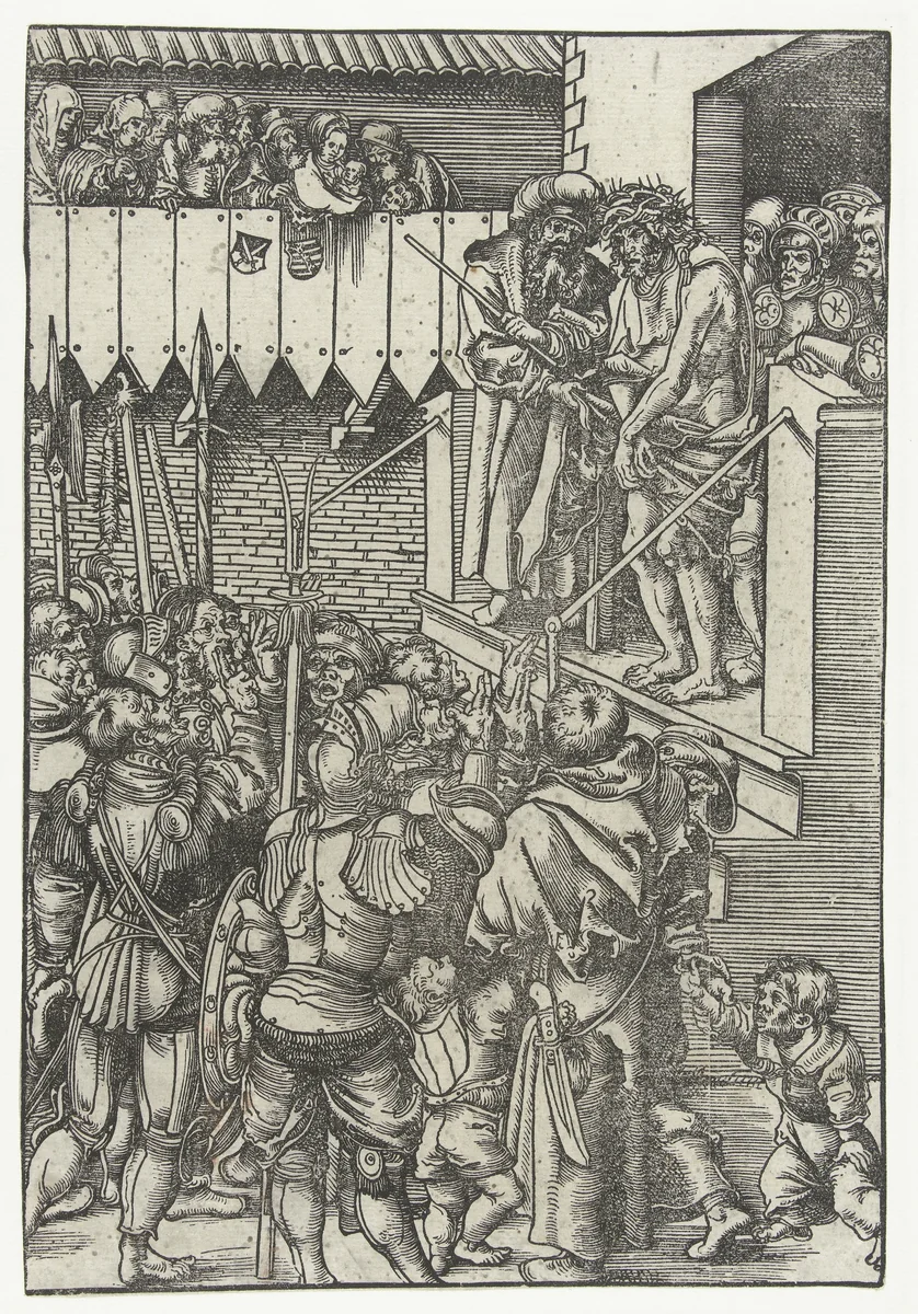 Christus aan het volk getoond by Lucas Cranach, print, 1509