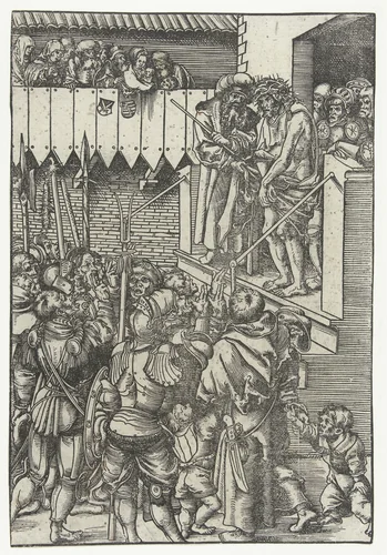 Christus aan het volk getoond by Lucas Cranach, print, 1509