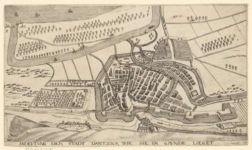 Plattegrond van Danzig by Aegidius Dickmann, print, 1625