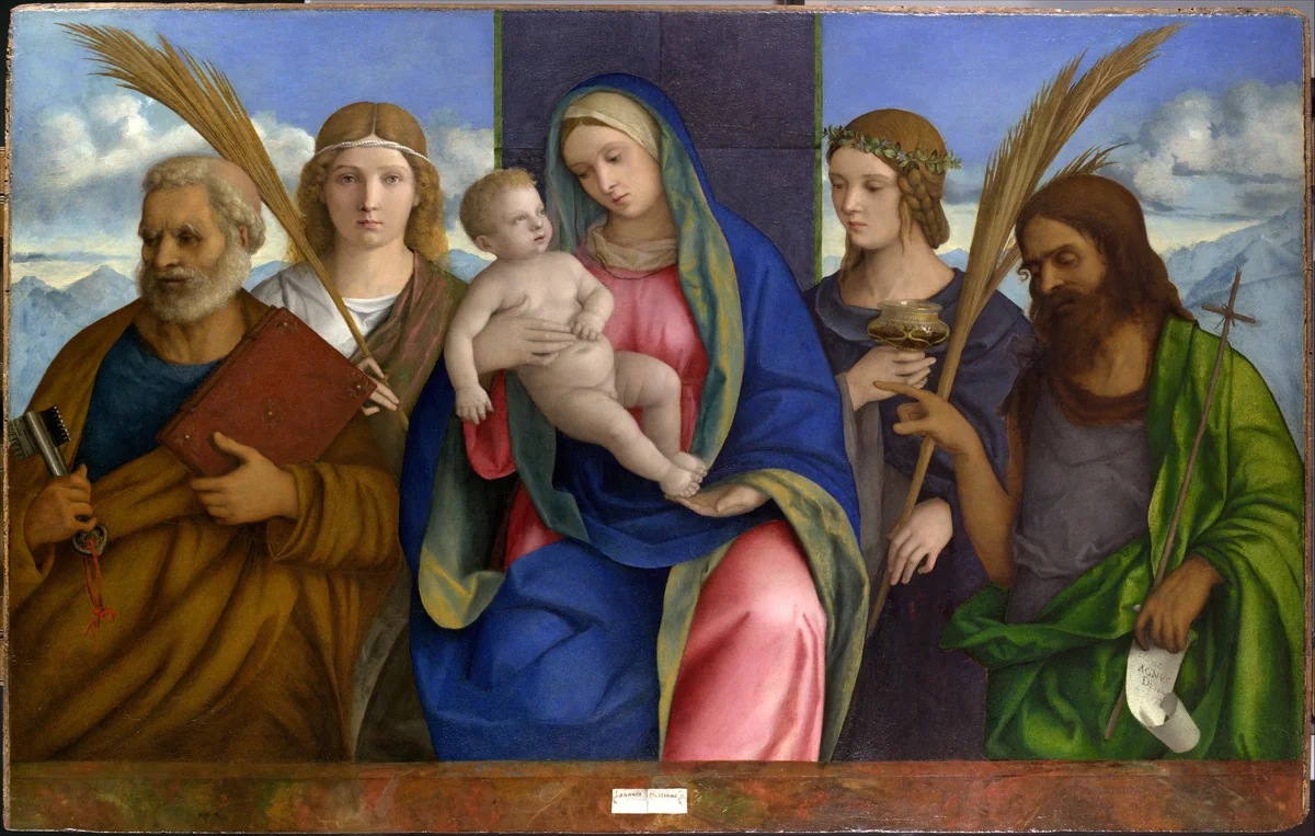 Madonna and Child with Saints by Giovanni Bellini, painting, 1500-1515