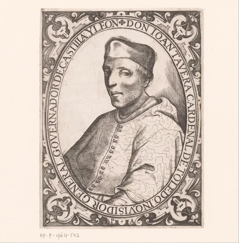 Portret van kardinaal Juan Pardo de Tavera by Unknown, print, 1531-1599