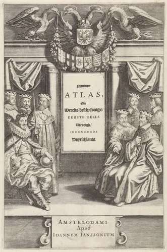 Portretten van Ferdinand II en de zeven keurvorsten by Crispijn van de Passe, print, 1658