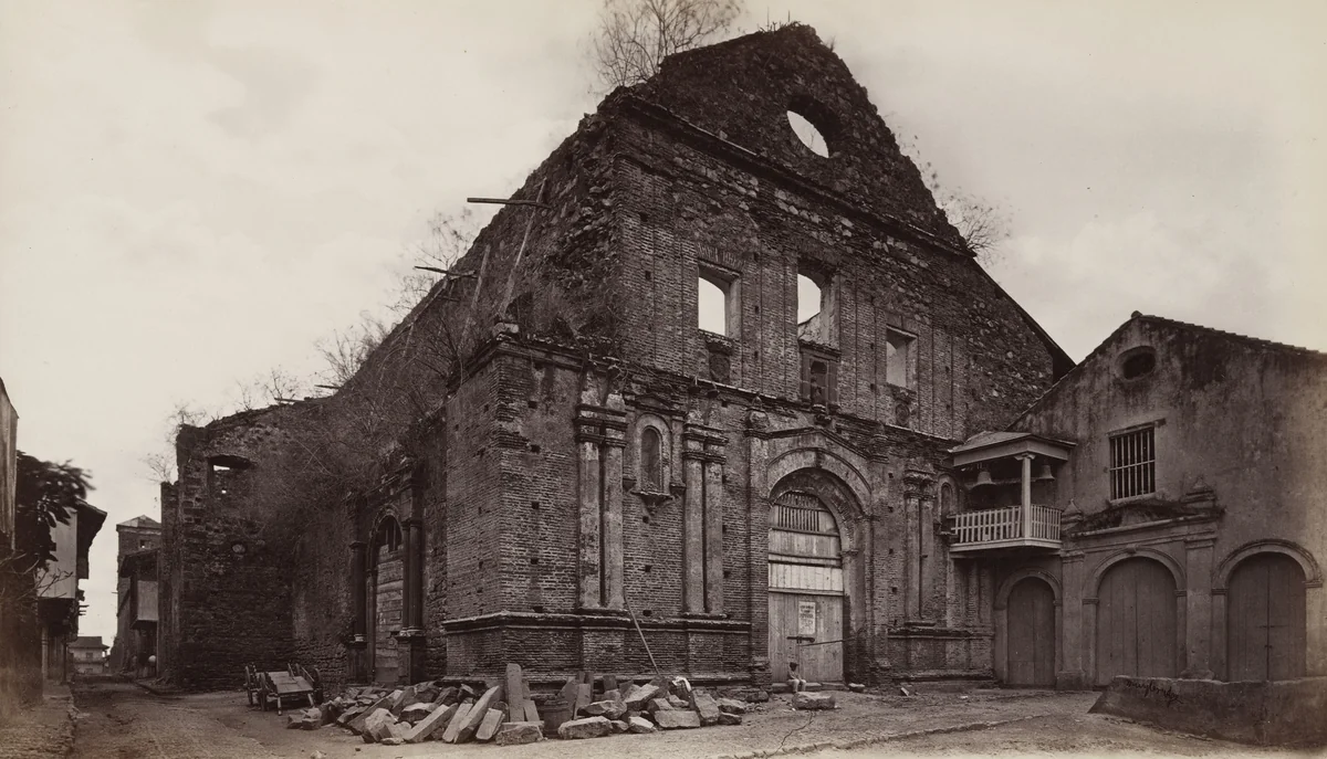Ruins of the Church of San Domingo, Panama by Eadweard Muybridge, photograph, 1875