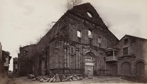 Ruins of the Church of San Domingo, Panama by Eadweard Muybridge, photograph, 1875