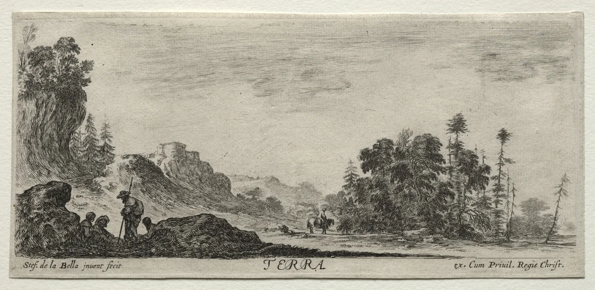 The Four Elements by Stefano della Bella, print, 1643-1653