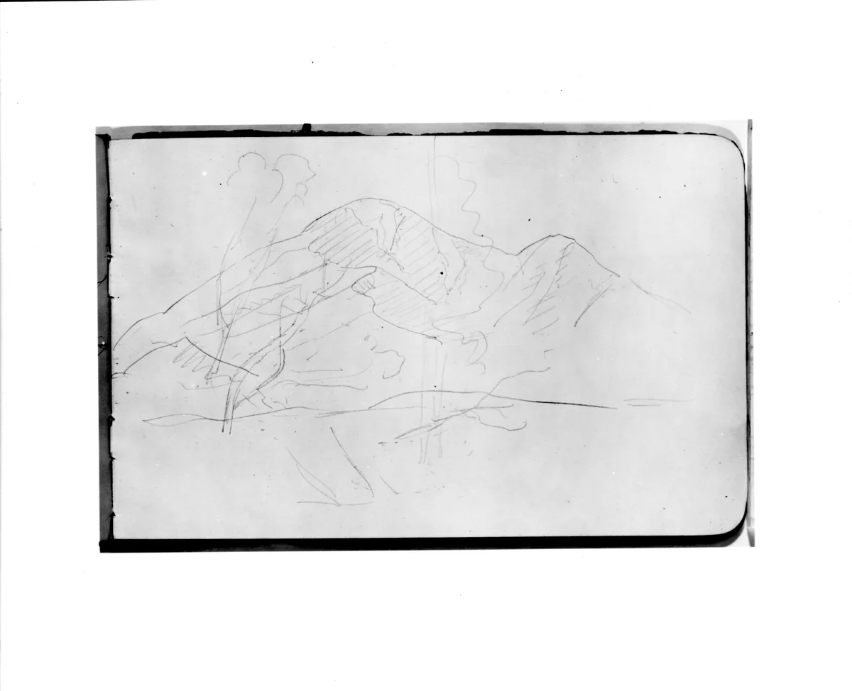 Mountain Sketch (from Sketchbook) by Albert Bierstadt, artwork, 1890