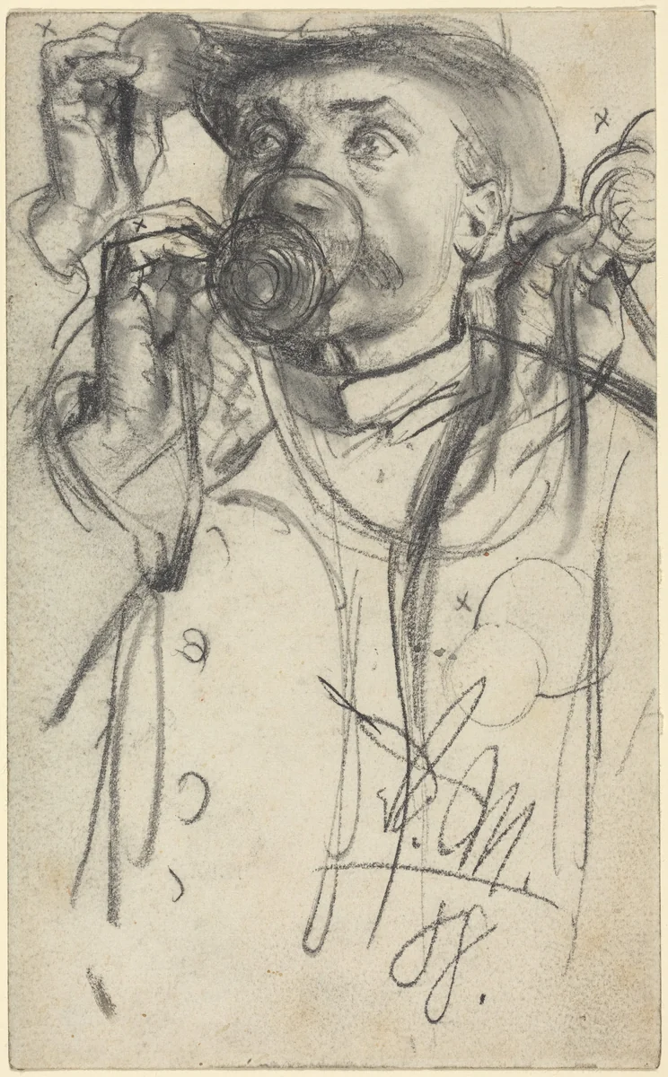 Studies of a Man Drinking by Adolph Menzel, drawing, 1888