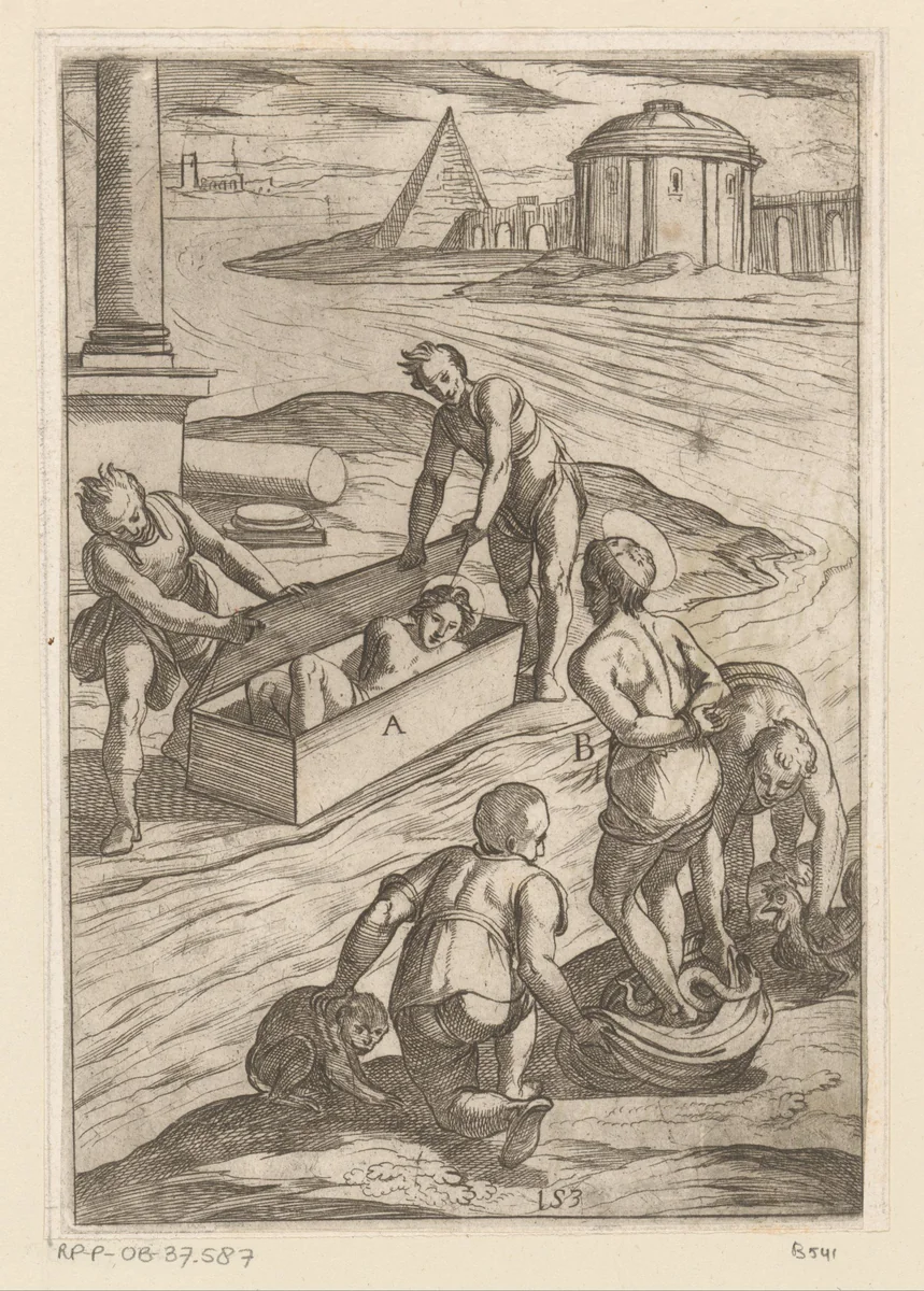 Twee verdrinkingsmethoden by Antonio Tempesta, print, 1565-1630