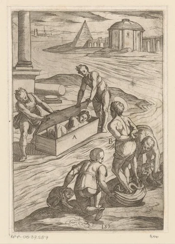Twee verdrinkingsmethoden by Antonio Tempesta, print, 1565-1630