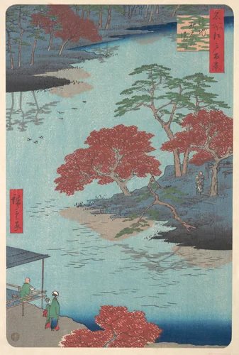 Inside the Akiba Shrine at Ukeji by Utagawa Hiroshige (歌川広重), print, 1857